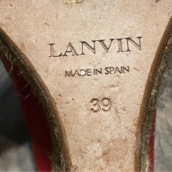 Lanvin Grosgrain-Stitched Leather Wedge Pump - Picture 8 of 10